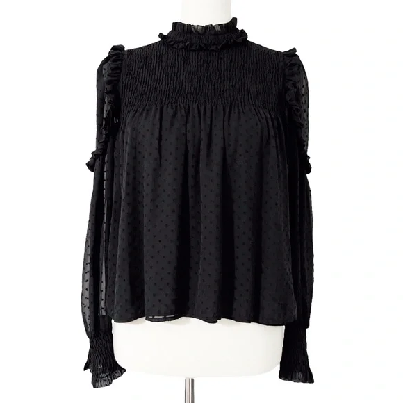 Zara‎ Plumetis Top Black - Picture 2 of 12